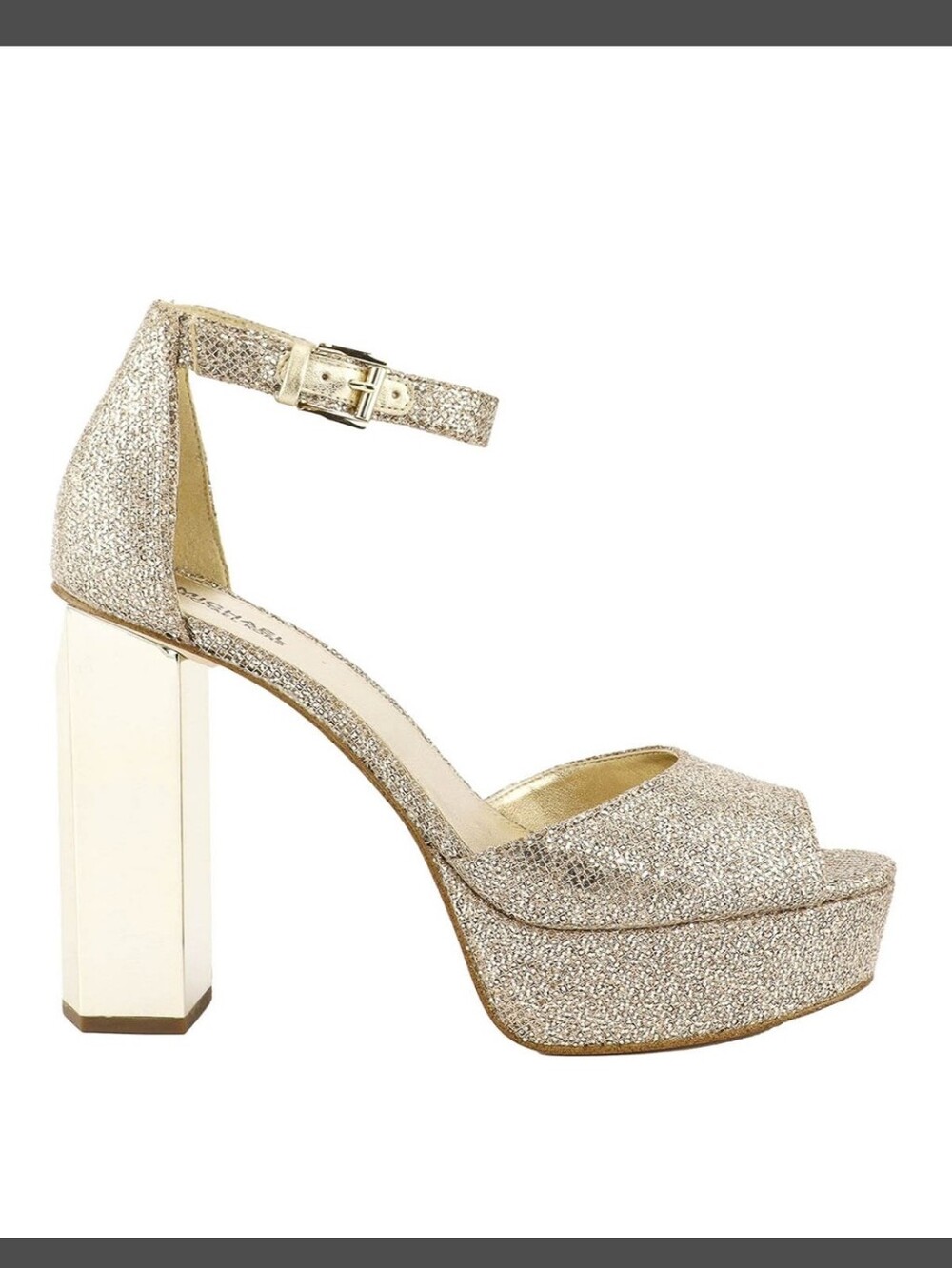 MICHAEL KORS Petra glitter platform sandals, Size 7.5